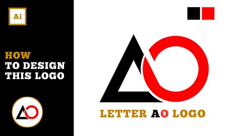 AO Logo Design Illustrator | Logo Design Pixellab | Illustrator tutorial