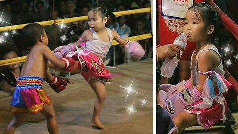 kid boxing girl vs boy the boy got destroy buy the girl!