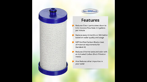 AQUA CREST WF1CB Refrigerator Water Filter, Compatible with Frigidaire PureSource WFCB, RG100,...