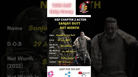 🔥KGF Chapter 2- Actor Sanjay Dutt Net Worth🔥#shorts🔥#wildselfhelpgroup🔥19 April 2022🔥