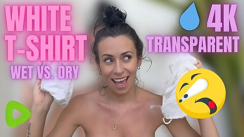 4K TRANSPARENT see thru WHITE T-SHIRTS try on haul * Natural Petite Body*