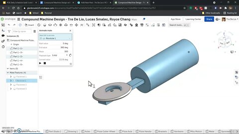 Compound Machine Design Pizza Cutter (Onshape)