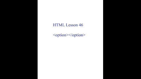 HTML Lesson 46