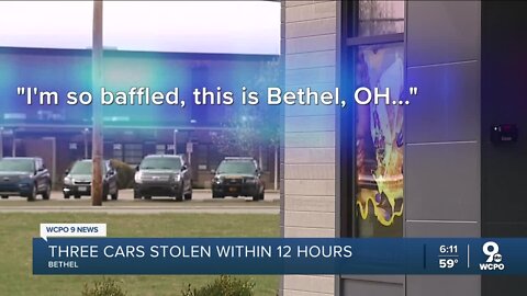 3 cars stolen in 12 hours in Bethel