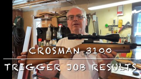 Crosman 3100 break barrel pellet rifle, results of trigger job. Very pleased!