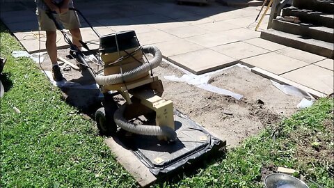 Re-leveling and weeding our patio