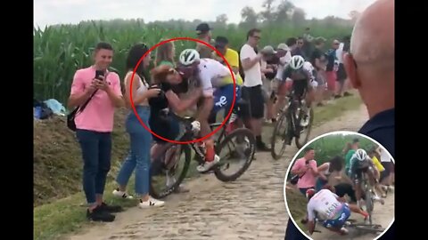 Tour De France star Daniel Oss breaks his neck after collision with oblivious fan