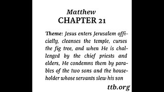 Matthew Chapter 21 (Bible Study)