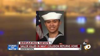 Sailor killed in Navy collision returns home