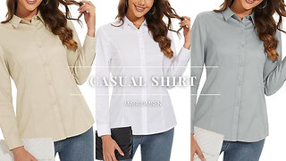 Womens Basic Button Up Shirt