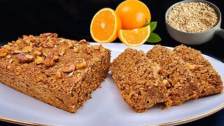 Easy dessert with oats and oranges in 5 minutes! You will make this healthy cake every day!