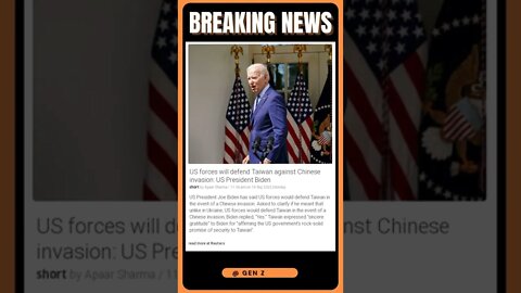 Sensational News | Biden Promises to Defend Taiwan Against Chinese Invasion! | #shorts #news