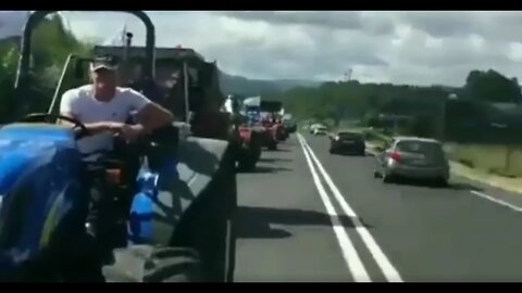 Polish, Italian, German, & Dutch farmers protest!