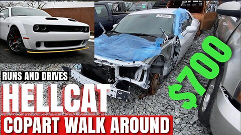 Copart Walk Around Theft Recovery SRT 8 Challenger HELLCAT for $750