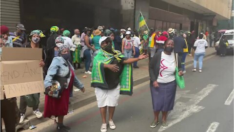 ANC members from Ward 127 on the West Rand picket at Luthuli House