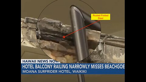 Moana Surfrider Hotel railing Collapse Part 2 Metal clip rusting Rust Jacking