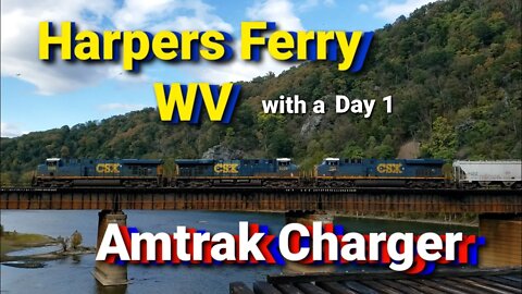 Harpers Ferry WV, with the "Day 1" Amtrak Charger 301, CSX territory