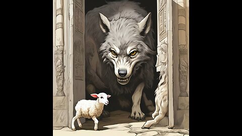 The wolf and the lamb that fled into the temple