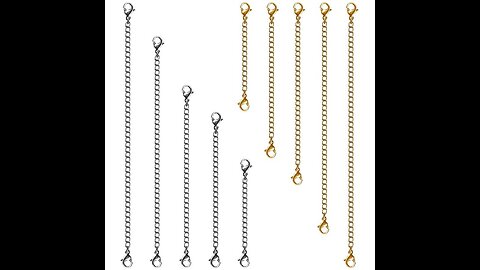 Necklace Extenders, 10Pcs Stainless Steel Gold Silver Necklace Bracelet Anklet Extension Chains...