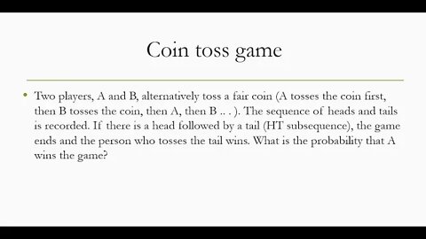 probability interview question: Coin toss game