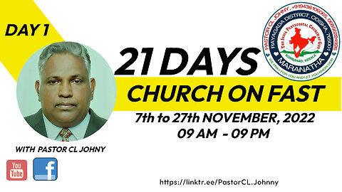 Bible Sermon by Pastor CL Johny on 09 November 2022.