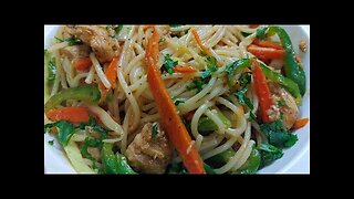 Chicken & Vegetable Spaghetti Recipe - Easy Chicken Chow Mein Recipe - Quick & Delicious Recipe