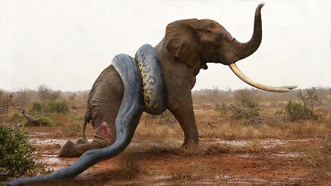 Fierce Battle Between 2 Huge Animals! Elephant Failed Against Giant Python Too Strong