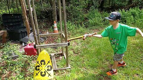 8 year old Demitri begins Sword Pell Training