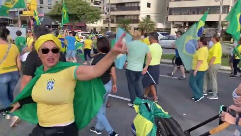 2022 Brazil people marching the streets.