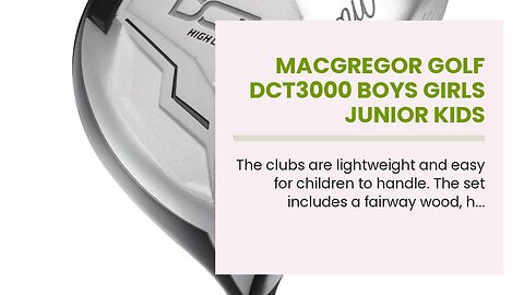 MacGregor Golf DCT3000 Boys Girls Junior Kids Childrens Golf Club Package Set with Golf Club Ca...