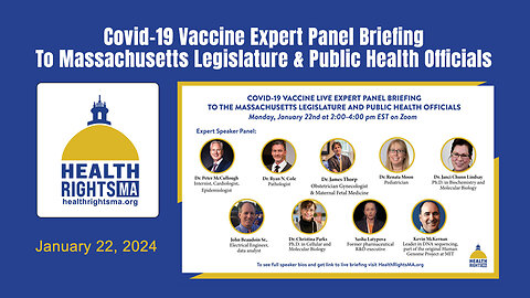 Covid-19 Vaccine Expert Panel Briefing To Massachusetts Legislature & Public Health Officials