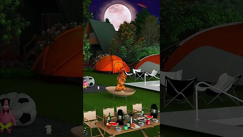 Summer / spring Night Ambience 🌿🌞 Campfire by the River at Night ASMR 🏝️ Camping bonfire 2023