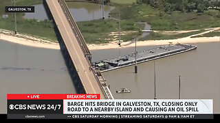 Barge That Hit Bridge In Galveston And Caused A Partial Collapse…Is Leaking Chemicals Into The Water