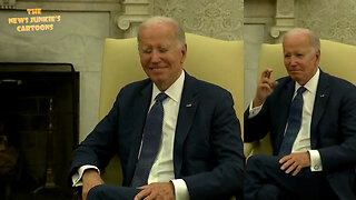 Biden laughs & ignores all questions as staffers herd the press out of the room.