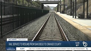 Rail service to resume from San Diego to Orange County