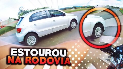 PNEU ESTOUROU NA RODOVIA! *bati a moto*