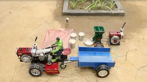 How to make tractor rice mill machine science project Diy Tractor