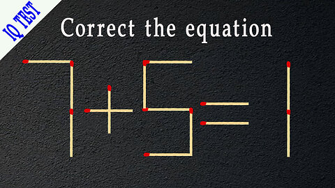 Turn the wrong equation into correct | Matchstick Puzzle