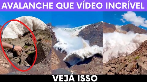 TURISTA FILMA AVALANCHE EM MONTANHA