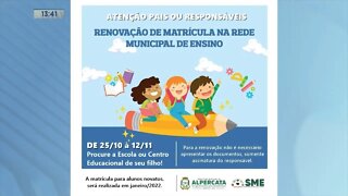 Renovação matrícula Alpercata