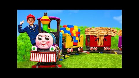 Kids Play with a Train.