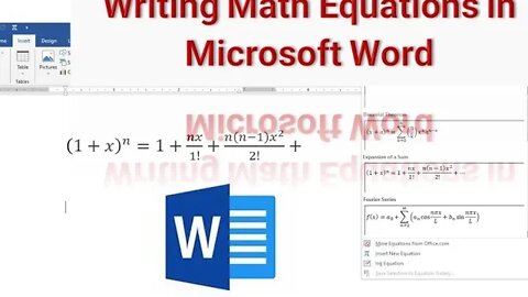Write Math Equations in Microsoft Word Math Equations in Microsoft Word - 1st Time Learning.
