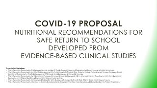 COVID-19 - Proposal for Evidence Based Nutritional Guidelines