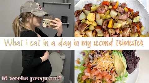 WHAT I EAT IN A DAY IN MY SECOND TRIMESTER | 18 WEEKS PREGNANT | PREGNANCY UPDATE