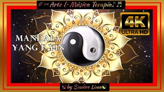 ARTE & MÚSICA TERAPIA || “Mandala com simbolo do yang e yin em movimento” |VFX | VIDEO 4K
