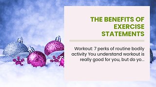 The Benefits of exercise Statements