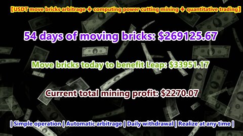 [USDT move brick arbitrage ➕ mining ➕ quantitative trading] 55 days of profit: $269125.67