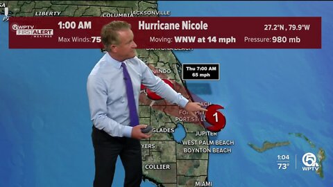 Hurricane Nicole forecast, 1 a.m. Nov. 10, 2022