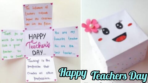 Teacher Day Card / Handmade Teacher Day Gift From Teacher / Simple And Easy Teacher Day Card / DIY