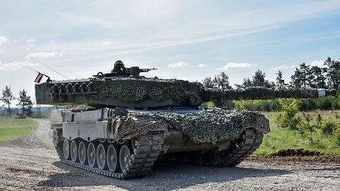 Dron ruso tiene en la mira a un tanque aleman Leopard 2A6 de la OTAN/Ucrania